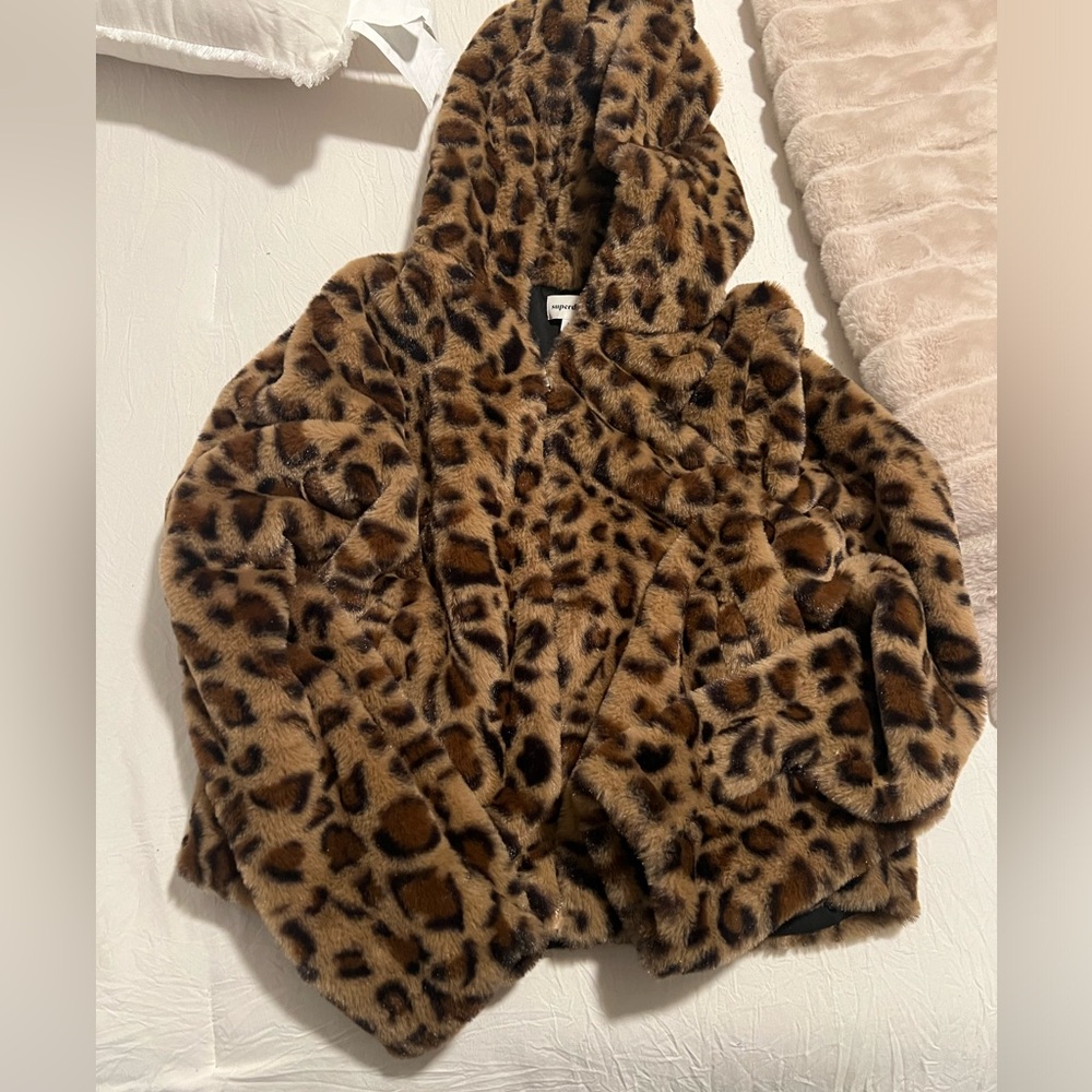 Zip up leopard hoodie